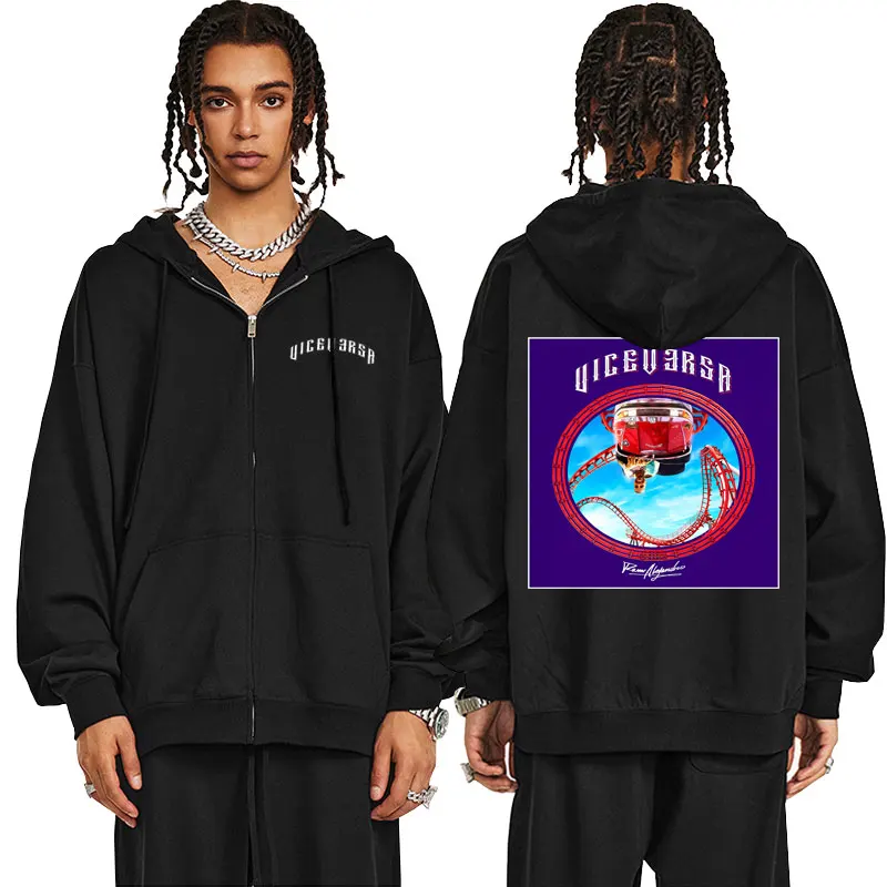 Rapper Rauw Alejandro наоборот альбом Todo De Ti графическая толстовка на молнии для мужчин и