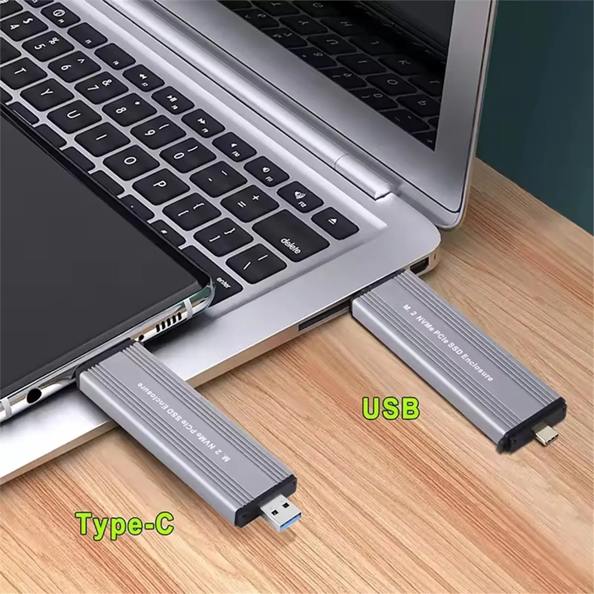 Фото Акция: Корпус-адаптер для SSD M.2 NVMe NGFF SATA с поддержкой двух протоколов, 10 Гбит/с, внешний бокс для жестких дисков NVMe и SATA №2