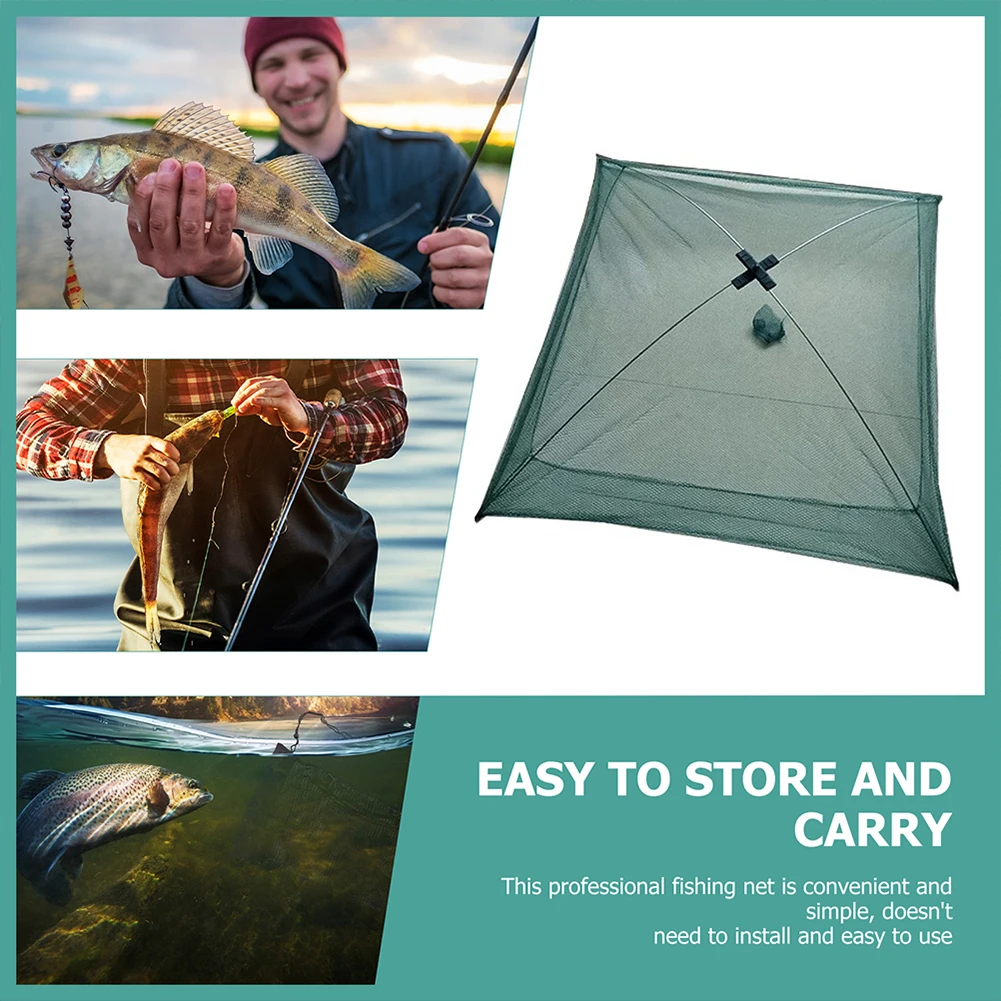 

Portable Fishing Net 60x60cm Folding Bait Trap Net Shrimp Minnow Crawfish Dip Net Crab Cast Net Trap Fishing Tackle Accessories