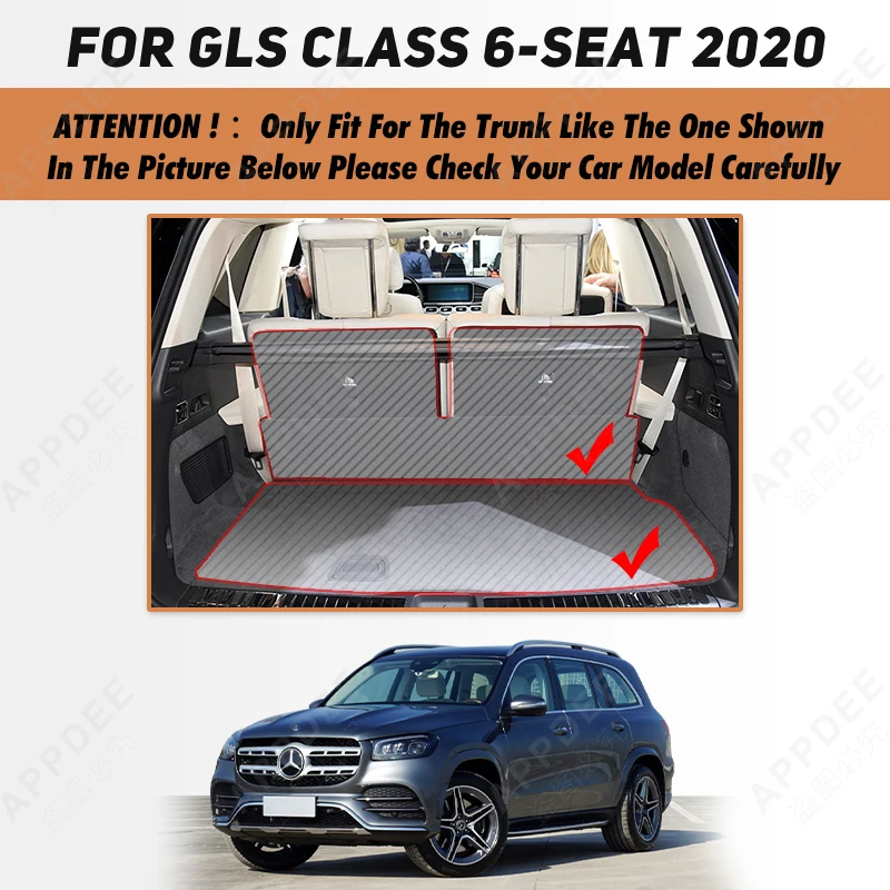 Коврик в багажник автомобиля для Mercedes Benz GLS Class X167 6-Seat 2020 2021 2022 автомобильные