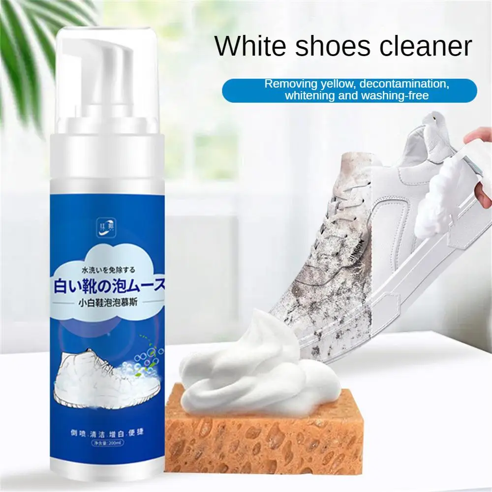 

200ml White Shoes Cleaning Agent Whiten Cleaning Stain Dirt Remove Spray Foam Cleaner Strong Decontamination Whitening Cleaner