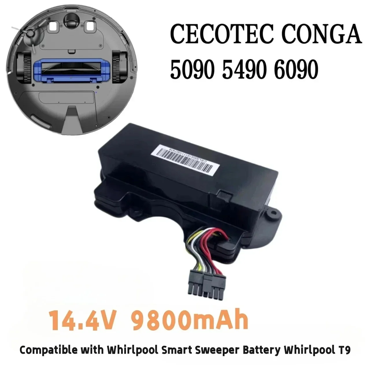 Аккумулятор для робота 14 8 В 12800 мАч INR18650 MH1-4S2P-300S робота-пылесоса Cecotec Conga 5090 5490 6090