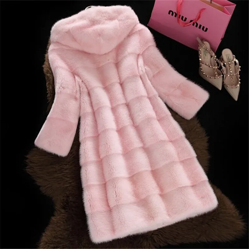 2021 new slim mink coat long real fox fur coat ladies coat enlarge