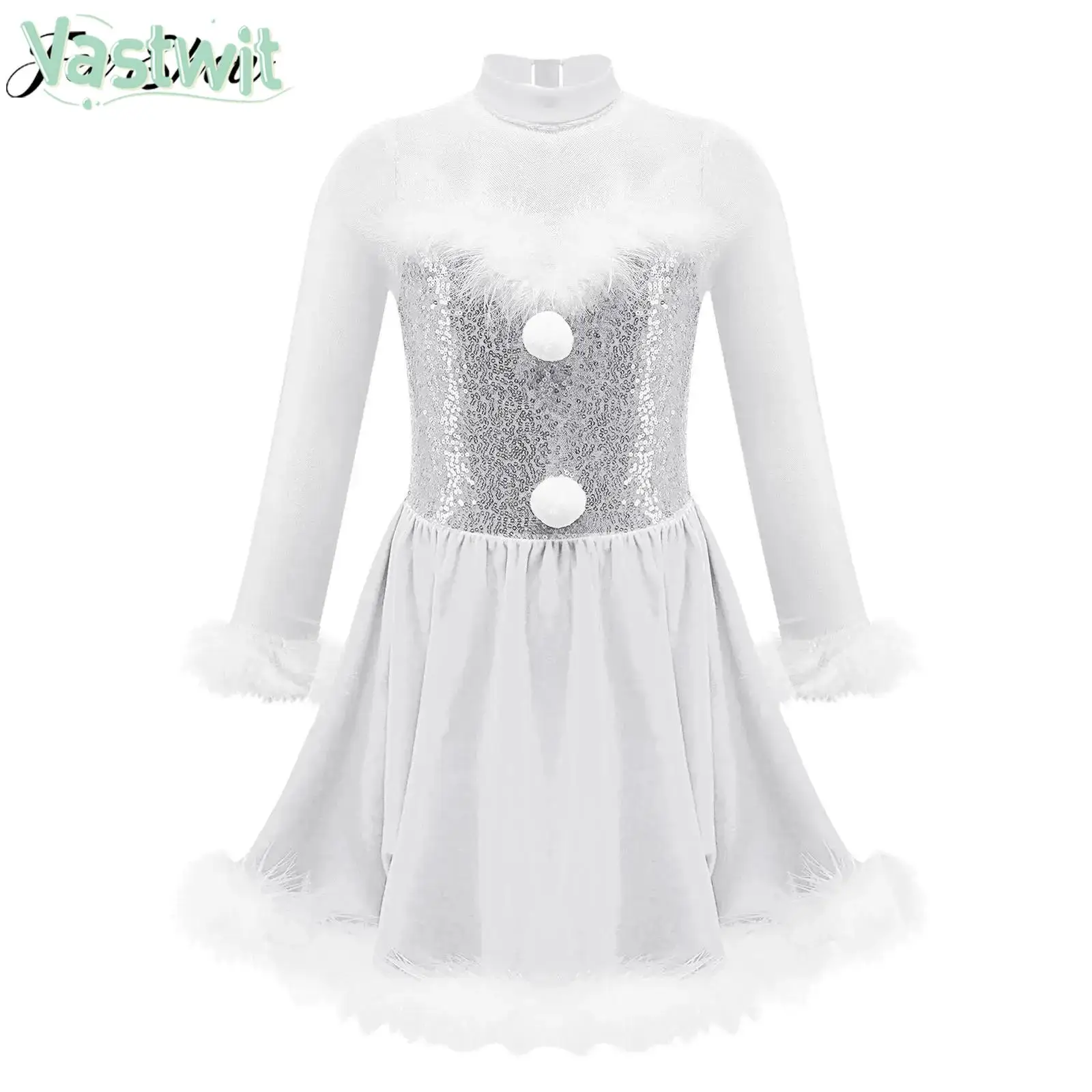 Рождественское танцевальное платье для девочек от 6 до 16 лет танцевальная одежда