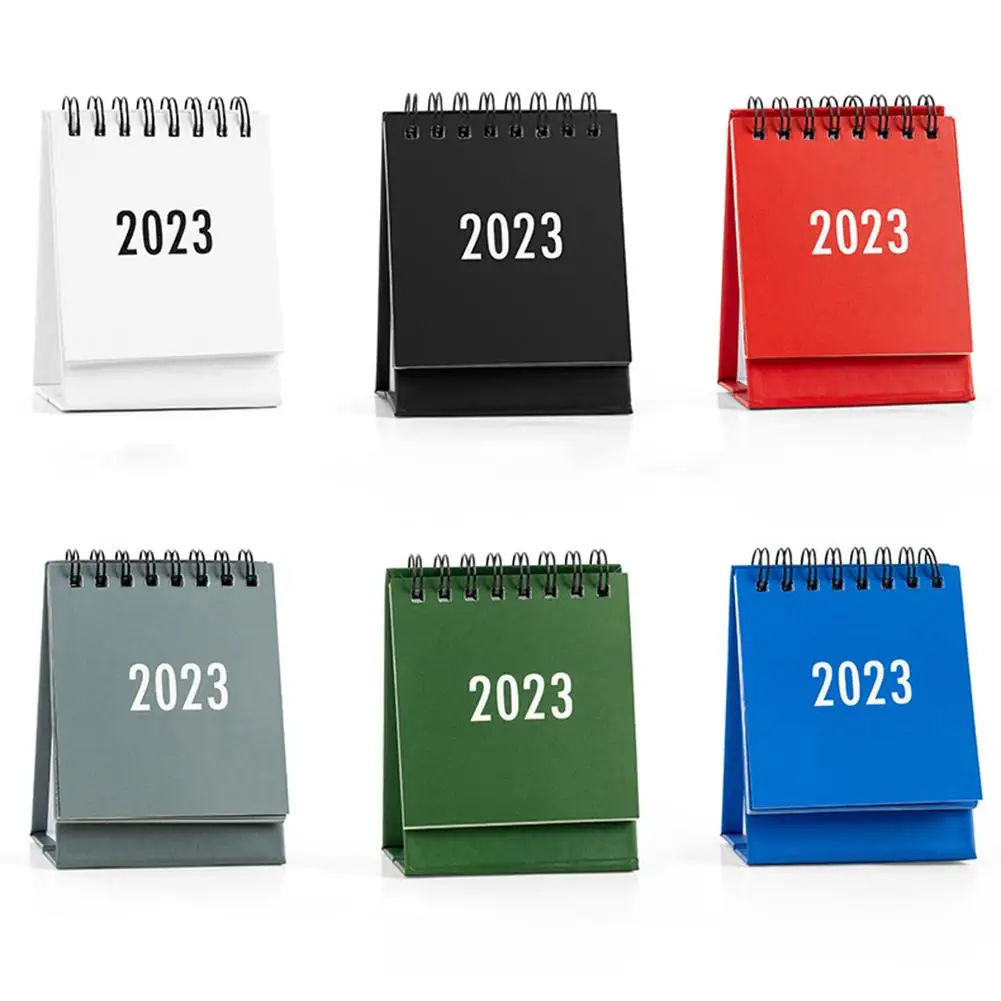 

2023 Mini Desktop Calendar Portable Standing Flip Desk Calendar For Home School Office Decoration