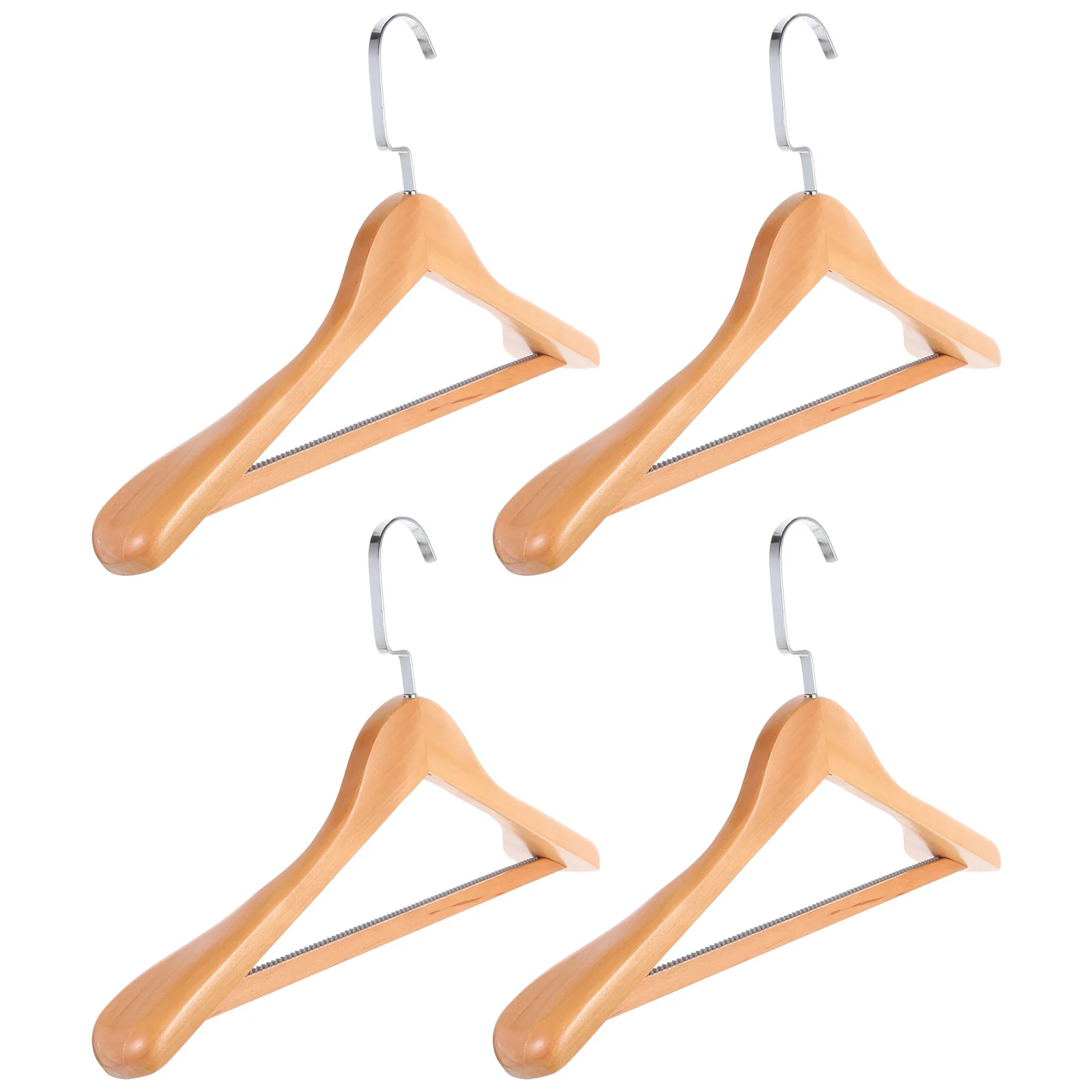 

4pcs Clothing Wooden Hangers Wood Coat Hanger Home Clothes Hanger