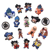 1pcs dragon ball 17 styles pvc craft shoe buckle croc charms diy sneakers accessories cartoons decoration kids x mas party gifts