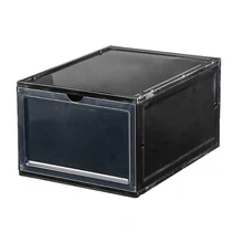 1500-Plastic Shoe Box Open Side Shoe Cabinet Rack Thick Foldable Large e