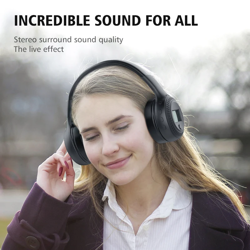 ZEALOT-B19 Bluetooth-наушники с FM-радио ЖК-экраном Hi-Fi басовые стереонаушники микрофоном