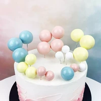 10pcs colorful ball shaped cake topper pearl ball cake cupcake toppers ball cake picks colorful cake decoration party supplies