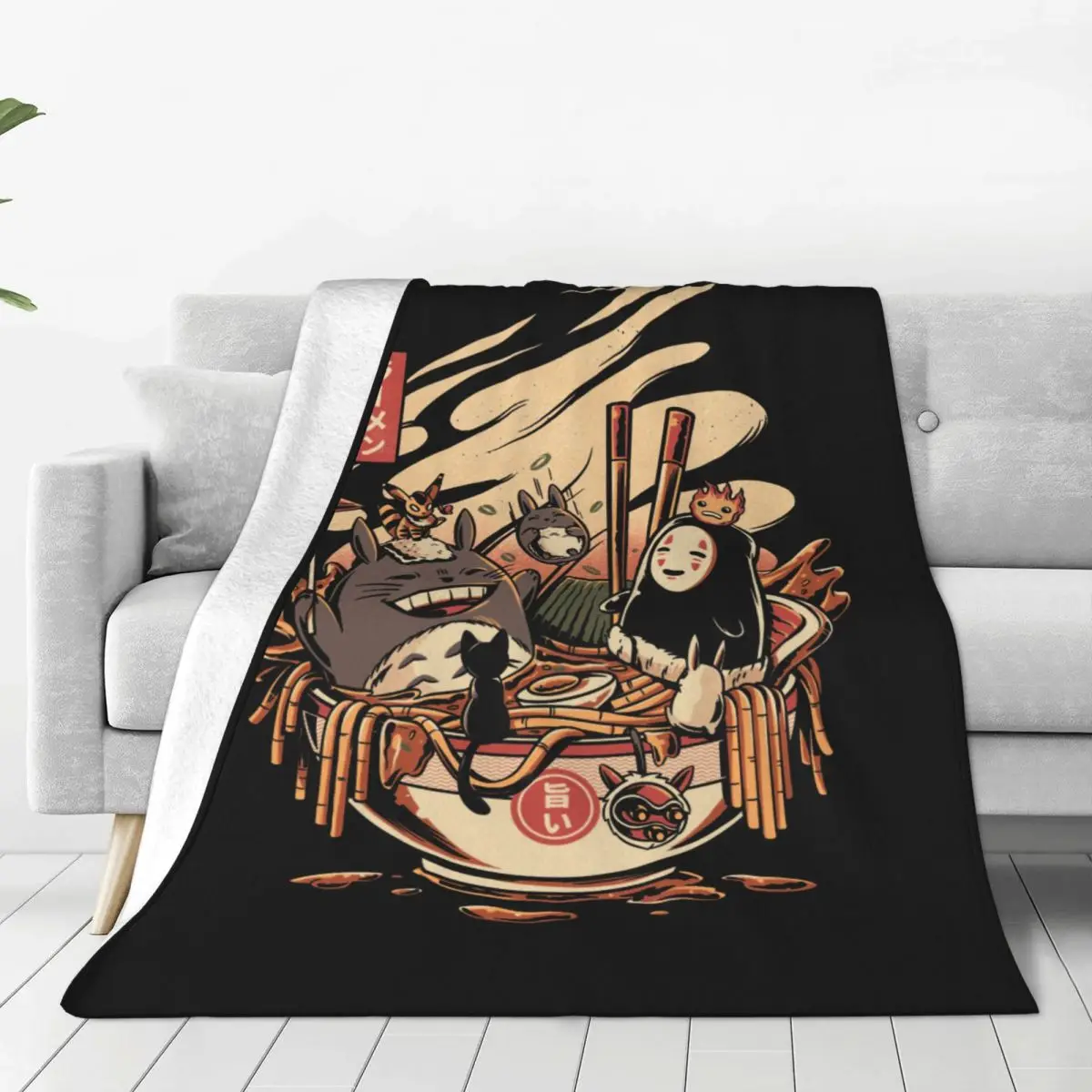 

Totoro Spirit Away Miyazaki Hayao Blanket Fleece Spring/Autumn Anime Studio Ghibli Warm Throw Blanket for Bed Bedroom Quilt