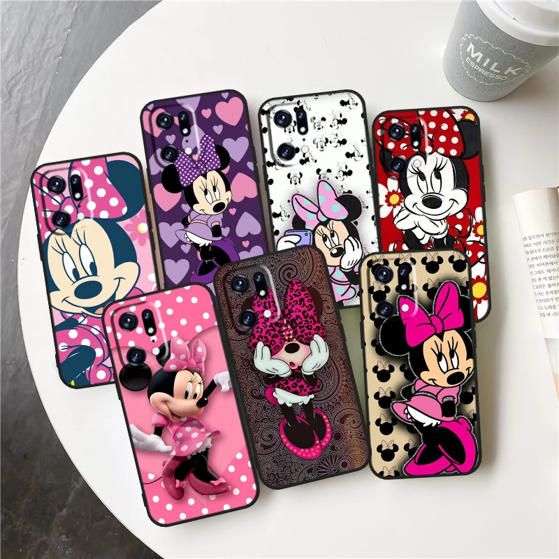 

Minnie Mouse For OPPO Find X5 X3 X2 Neo Lite Reno 9 8 7 7Z 7SE 6 5 Pro 4G 5G Silicone Black Phone Case Coque Capa Fundas Cover