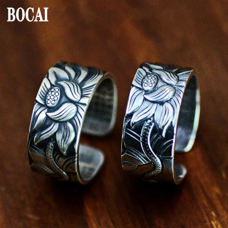 

S925 Sterling Silver Pendant 2022 New Popular 3D Lotus Heart Sutra Opening Pure Argentum Hand Jewelry Amulet for Men Women