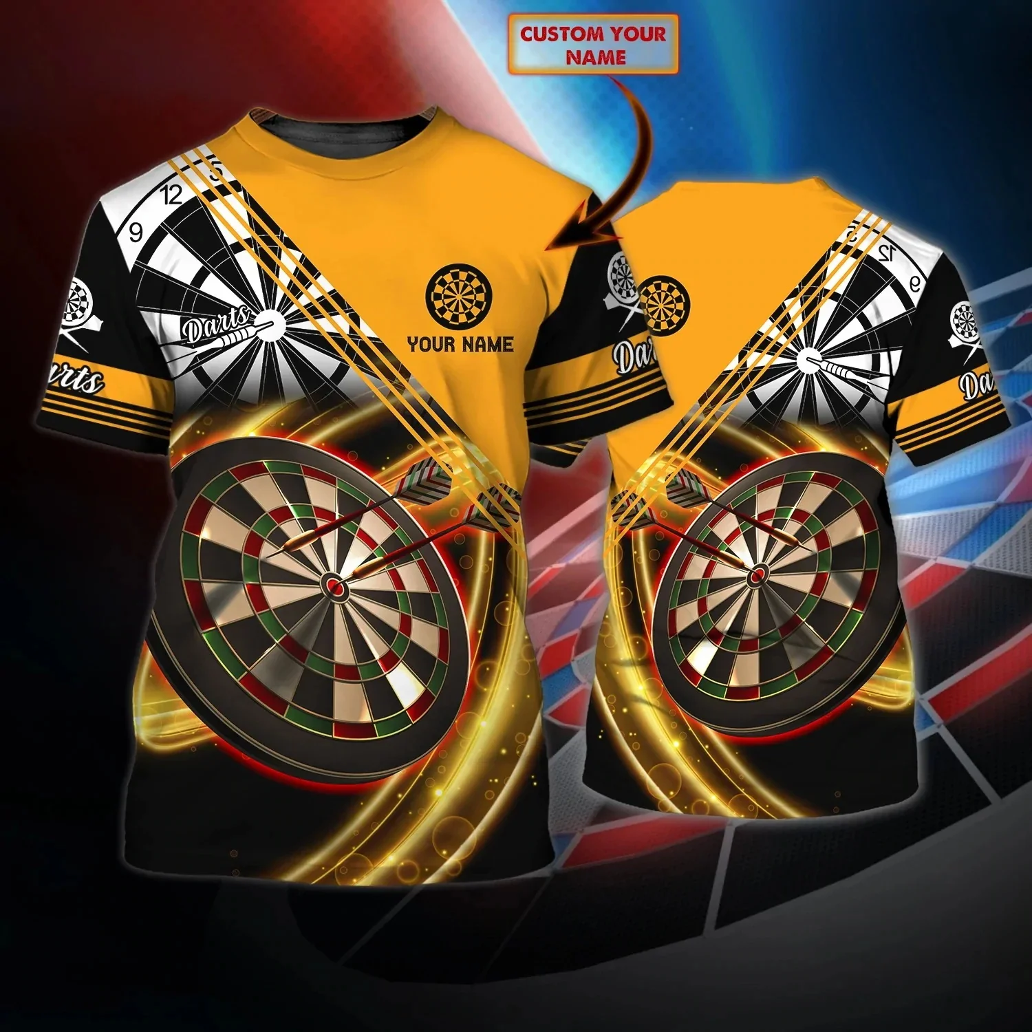 PLstar Cosmos Персонализированная футболка с 3D принтом в виде дартса летняя мужская