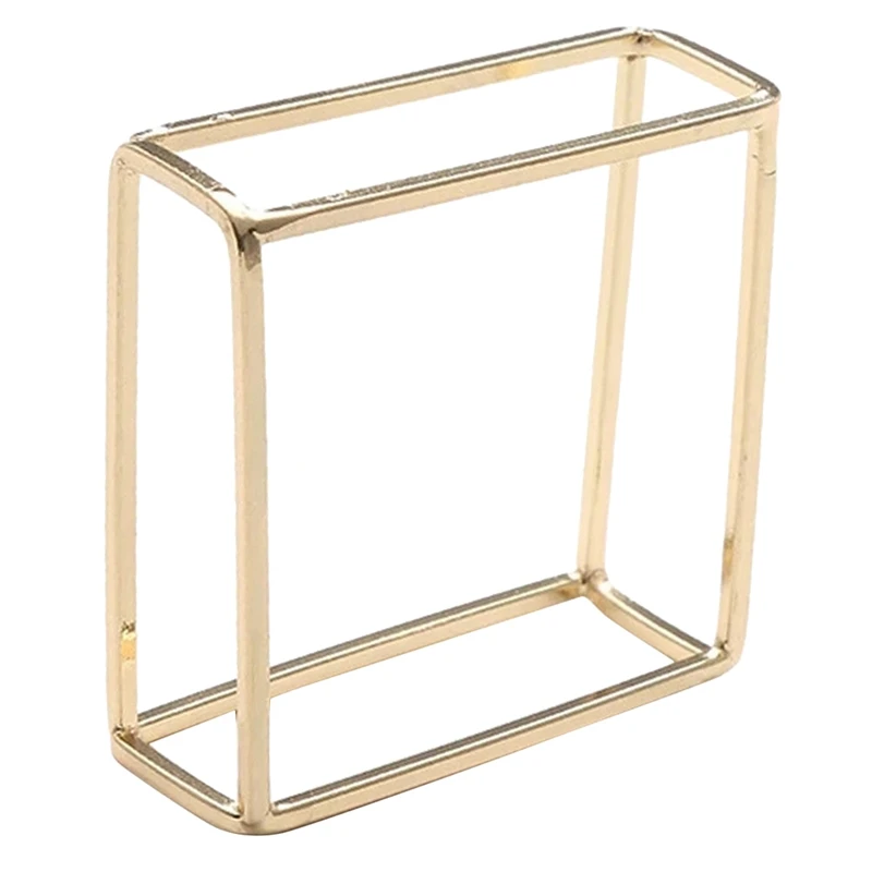 

Креативное Европейское полое квадратное кольцо для салфеток, Золотая Пряжка для салфеток, свадебный набор для отеля, украшение для стола, к...