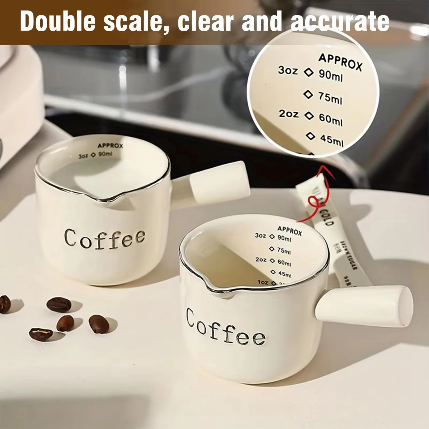 2 шт. керамическая мерная чашка для кофе эспрессо 90 мл чашки с ручкой V-образным