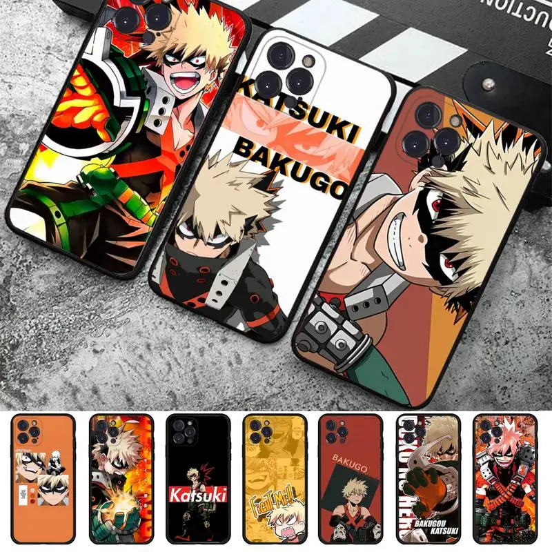 

FHNBLJ Katsuki Bakugo Boku My Hero Academia Phone Case For iPhone 14 11 12 13 Mini Pro XS Max Cover 6 7 8 Plus X XR Funda Shell