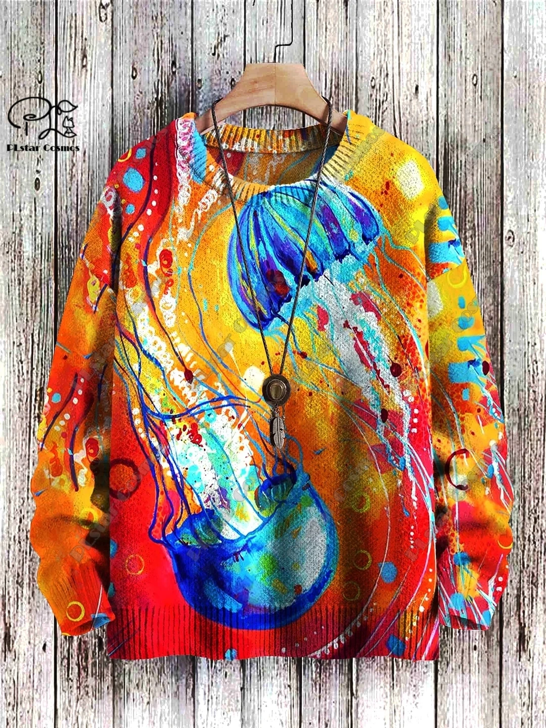 New animal series 3D printing retro cute jellyfish frog fish art printing authentic ugly sweater winter casual unisex sweater