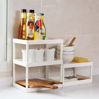 Multi-layer Cosmetics Storage Rack Office Shelf Desk Organizer Stationary Container Sundries Stand 3/2 Layer Kitchen Holder