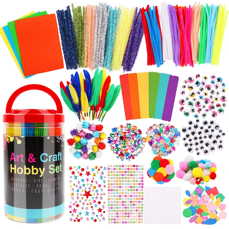 

Hot Sale Educational DIY Arts and Crafts Brain Training Toys Supplies Fun Colorful Craft Materials Kits for Kids Age 3+ Gift
