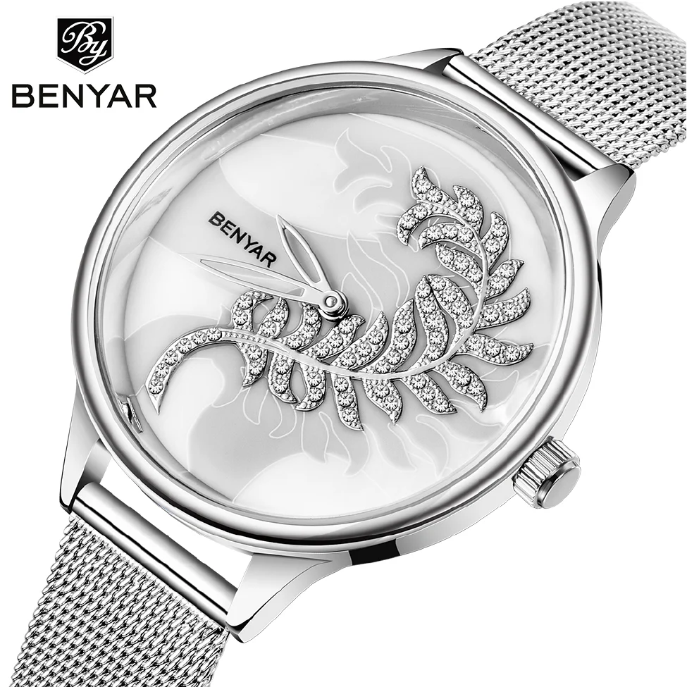 

BENYAR Luxury Magnet Buckle Quartz Watches For Women Simple Rose Gold Desgin Creative Bracelet Dress Ladies Watch