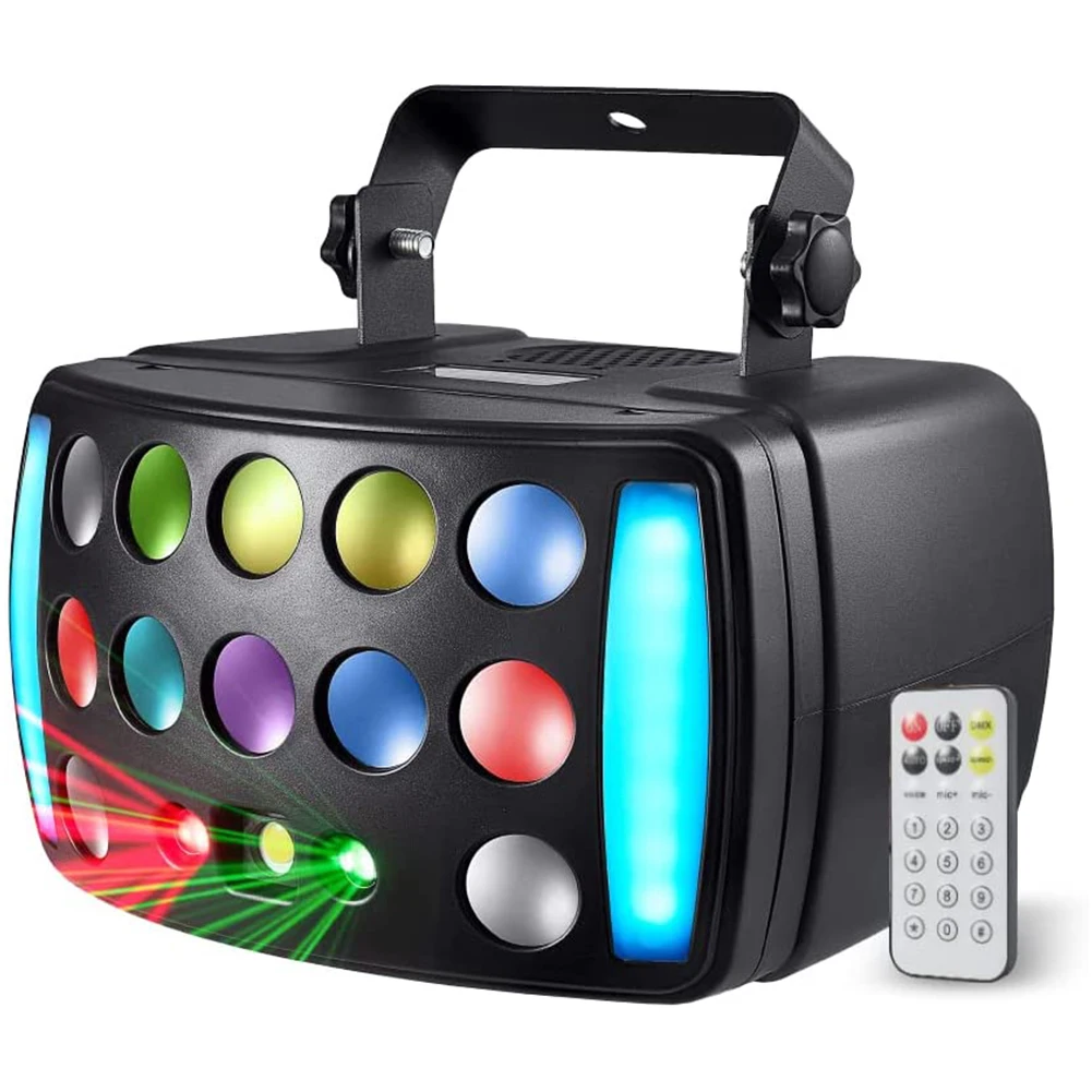 DJ Lights Stage Party 4 in 1 RGBW Derby Beam Red Green Starry Led Strobe Dynamic Marquee Remote DMX Control Great for Disco