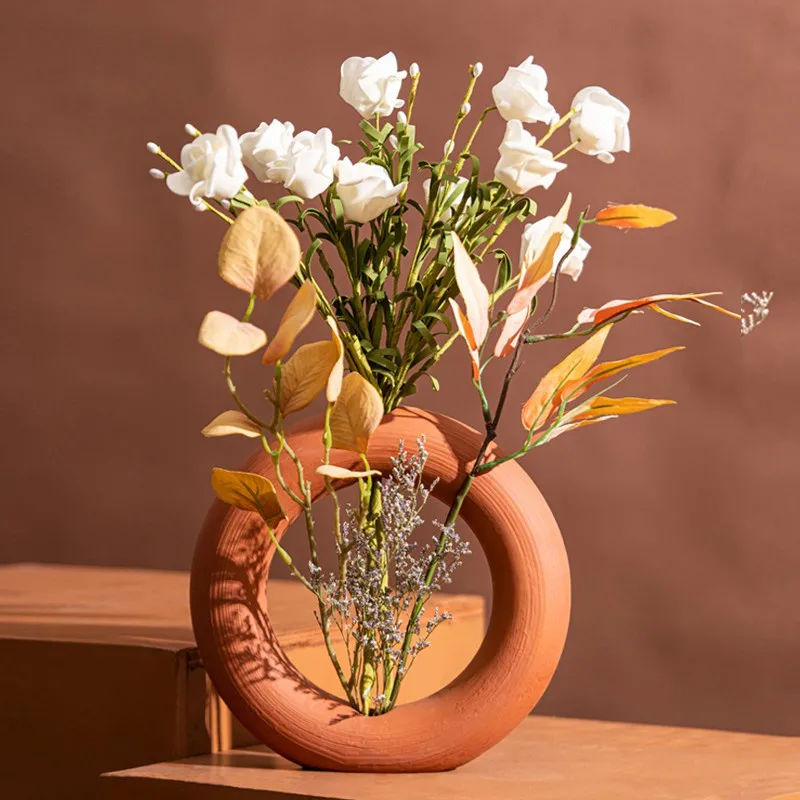 

Круглая Керамическая Ваза CAPIRON в скандинавском стиле, ажурный Цветочный декор для гостиной, интерьера, офиса, балкона, стола, спальни