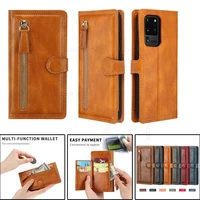 for samsung s22 ultra 5g magnetic flip leather phone case for galaxy s21fe s20 plus note 20 ultra zipper wallet card slot cover