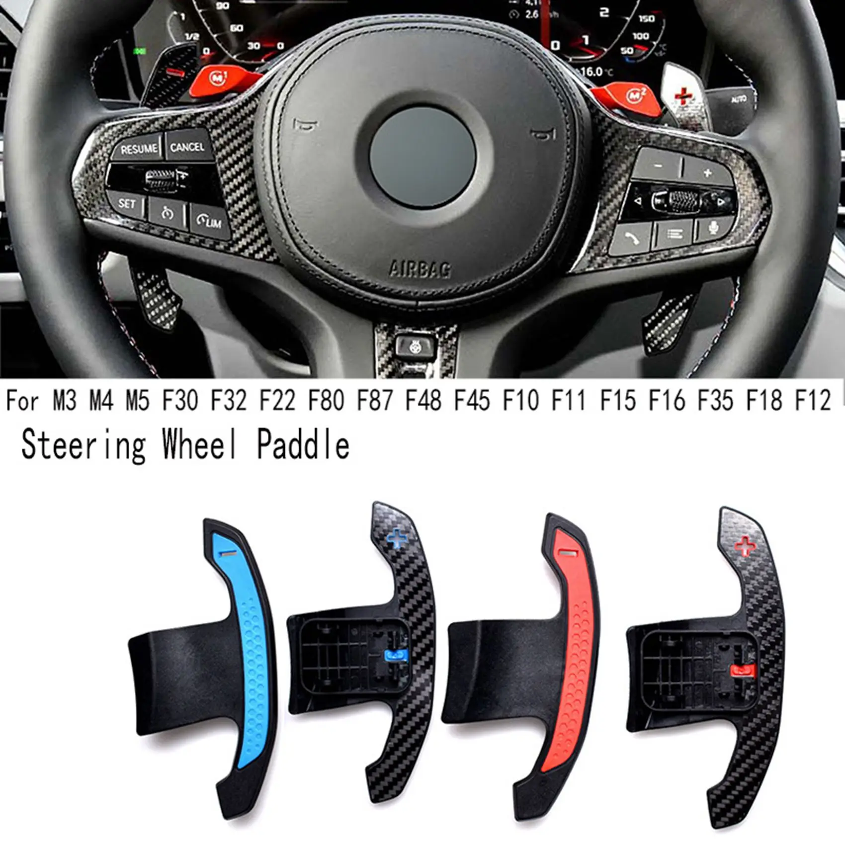

Car Steering Wheel Paddle Extension Shifter for BMW M3 M4 M5 F30 F32 F22 F80 F87 F48 F45 F10 F11 F15 F16 F35 F18 Red