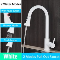 brushed nickel kitchen faucet single hole pull out spout kitchen sink tap stream sprayer head chromeblack tap