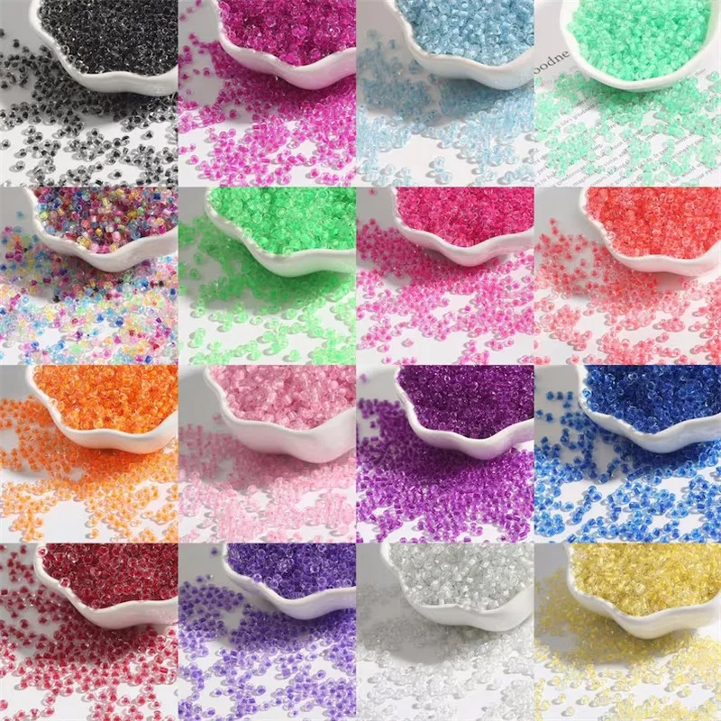 Окрашенные рисовые бусины, круглые бусины с подкладкой, прозрачные бусины 2 мм, 3 мм, 4 мм, прозрачные стеклянные бусины с внутренним покрытием, цвет