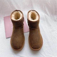 2022 new sheepskin and fur snow boots men and women with the same style couple cotton shoes winter warm non slip short boots