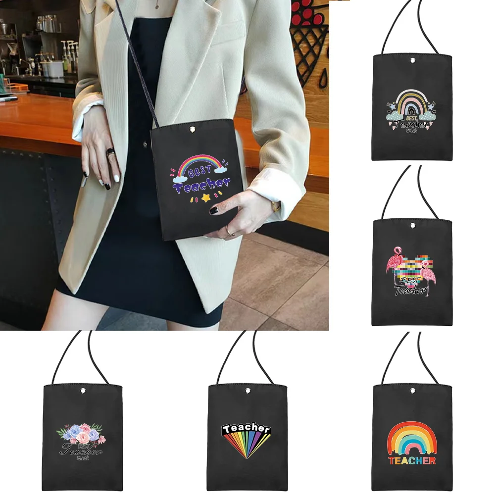 

Teacher Printed Series Mobile Phone Bag Purse Lady Wallet Shoulder CrossBody Pack Female Sport Wallet Small Women Mini Messenger