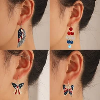 independence day series earrings dove of peace butterfly wings earrings bells star earrings metal earrings jewelry