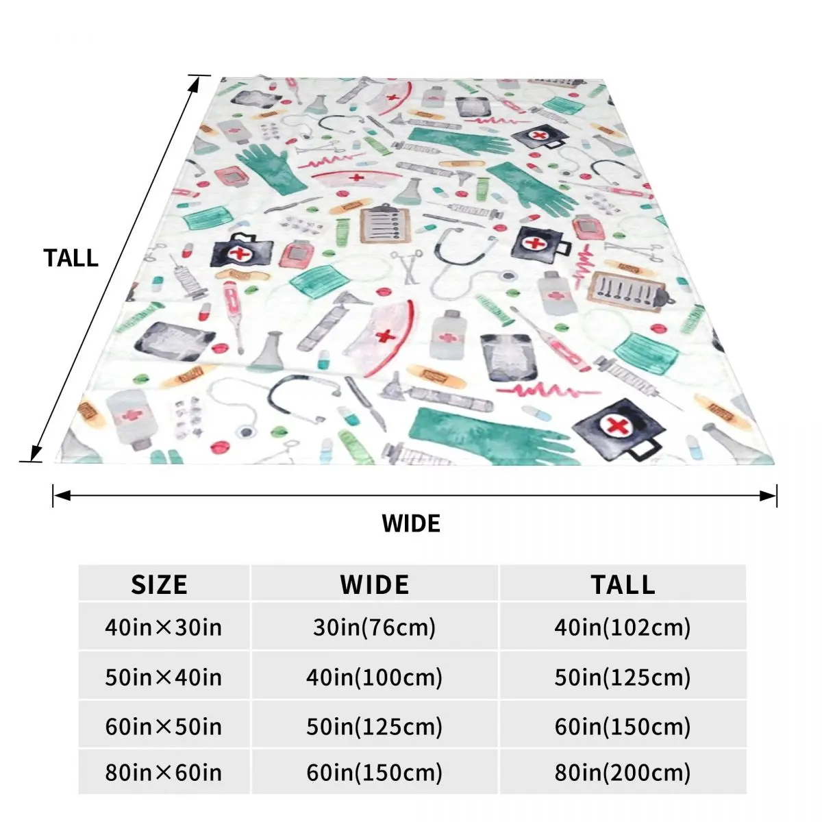 Одеяло для доктора или медсестры мягкое теплое Фланелевое покрывало с рисунком