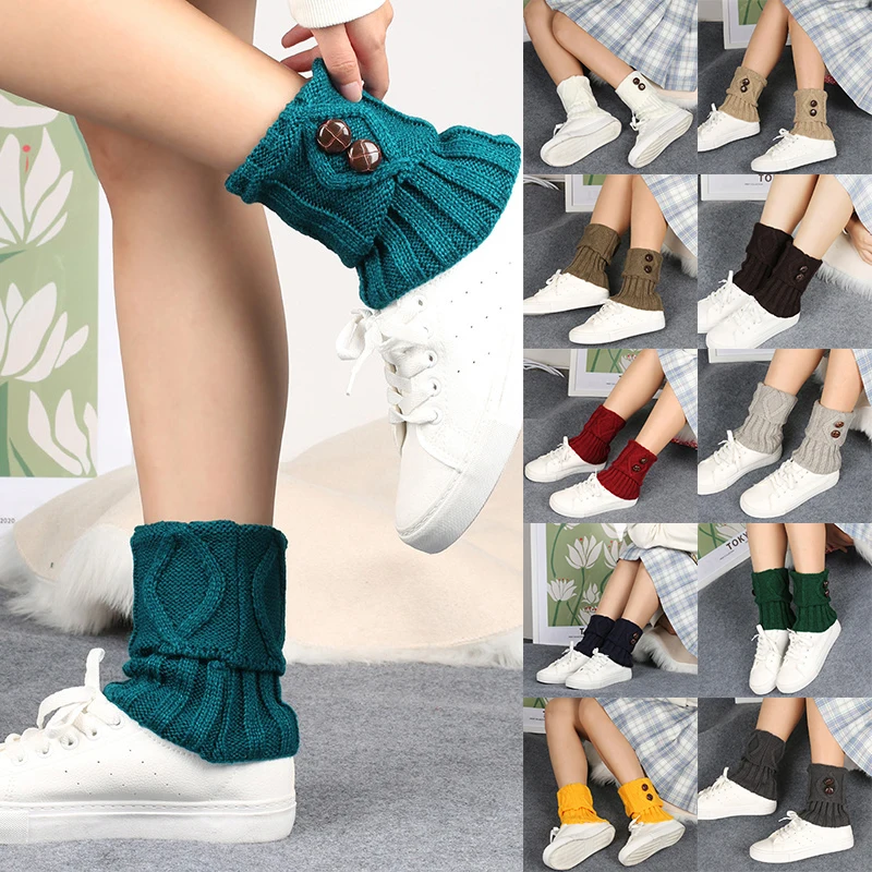 

Women Knitted Crochet Boot Leg Warmers Boot Cover Keep Warm Socks Calcetines Mujer Ankle Warmers Boot Cuffs Toppers Stockings