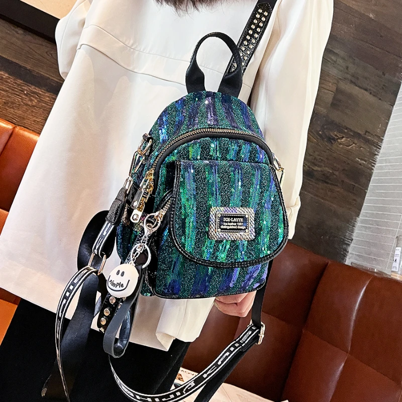 

Trend 2023 Women's Backpack Shining Sequines Ita Bag Pack Hot Sale Mochila Female Shoulder Bag Rivet Female Travel Bagpack