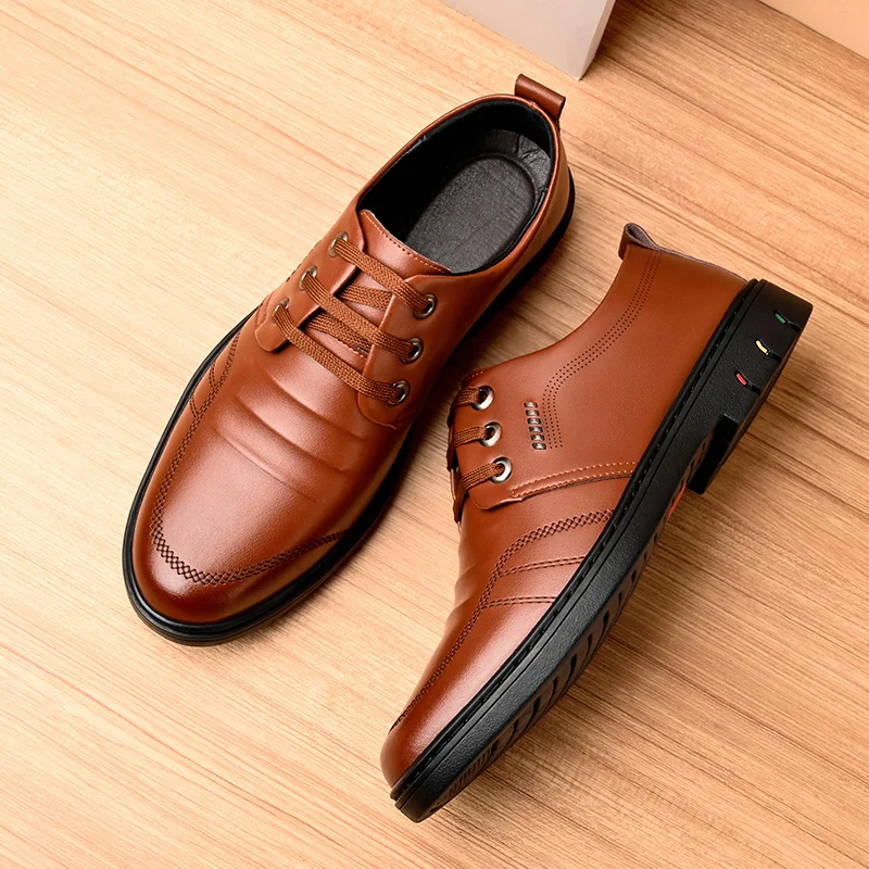

Hot Selling Men's Genuine Leather Shoes in Europe America Soft Soles Office Business Shoes Men's Banquet Suit Shoes Anti Slip