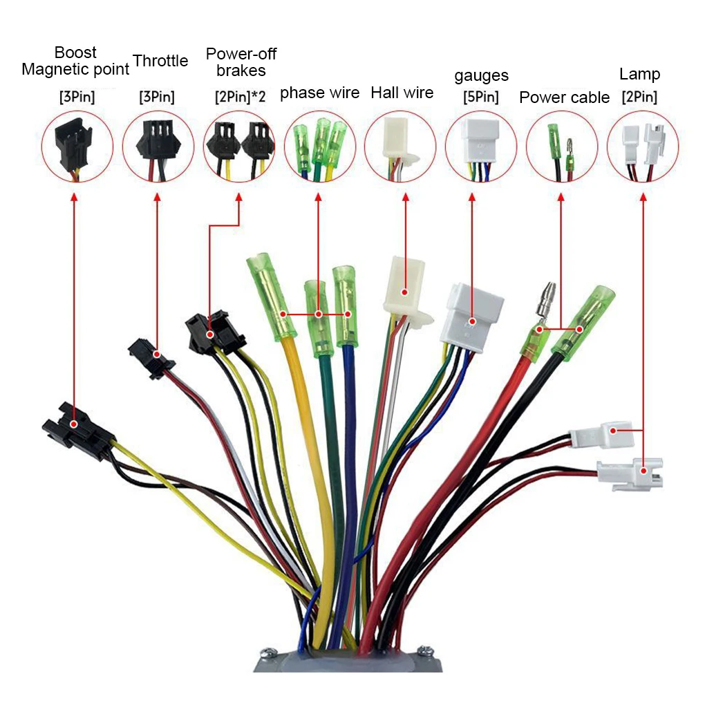 LCD Display Electric Bike Controller Kit Scooter Portable Waterproof Brushless Motor Replacing Components Accessories