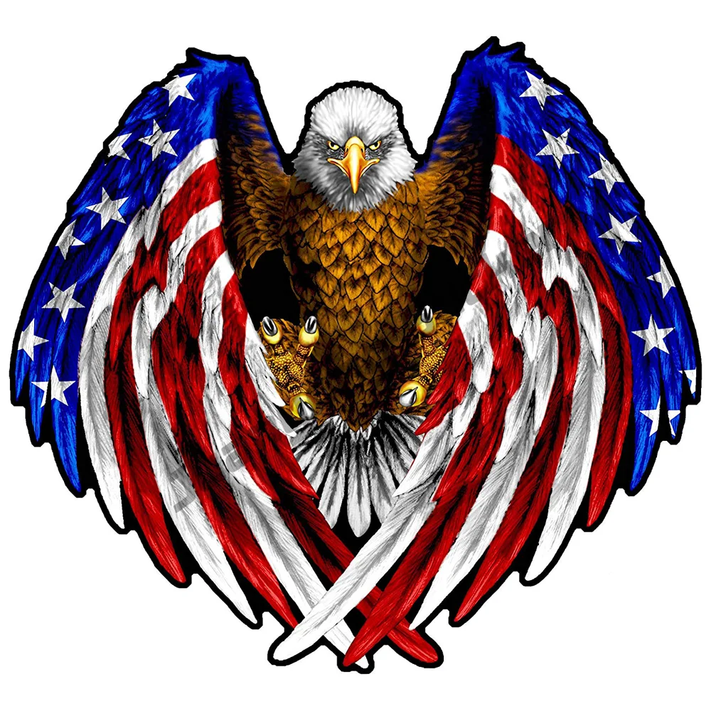 

Bald Eagle USA American Flag Car Truck Window Decal Sticker Vinyl Patriotic Interesting Camper Motorhome Caravan Travel Decals