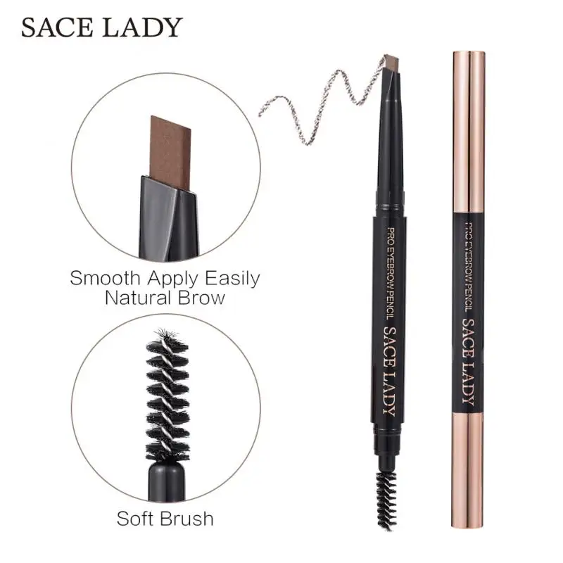 

Automatically Rotate Eyebrow Pencil Waterproof And Smudge-proof Double-headed Eyebrow Pen With Brush Brow Lift Eye Brow Makeup