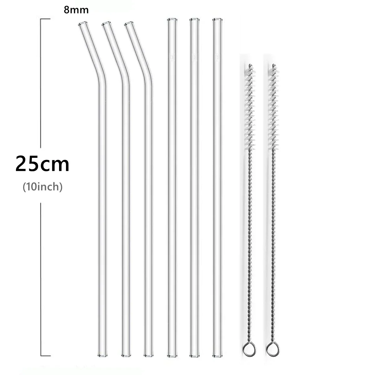 

Стеклянные соломинки для коктейлей 6 штук