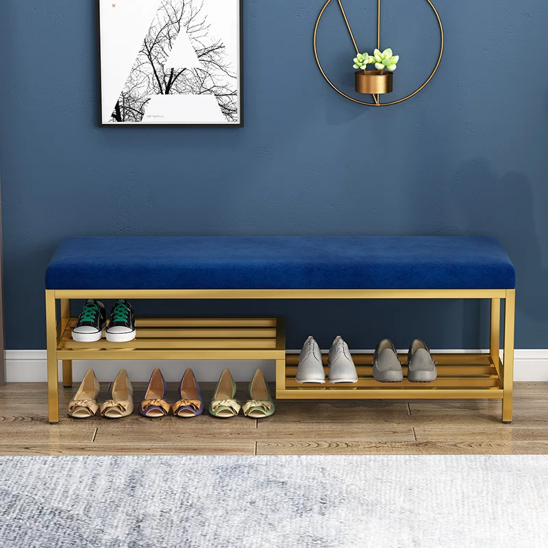 

Fashion Metal Footstool Home Door Entry Stool Shoe Storage Stool