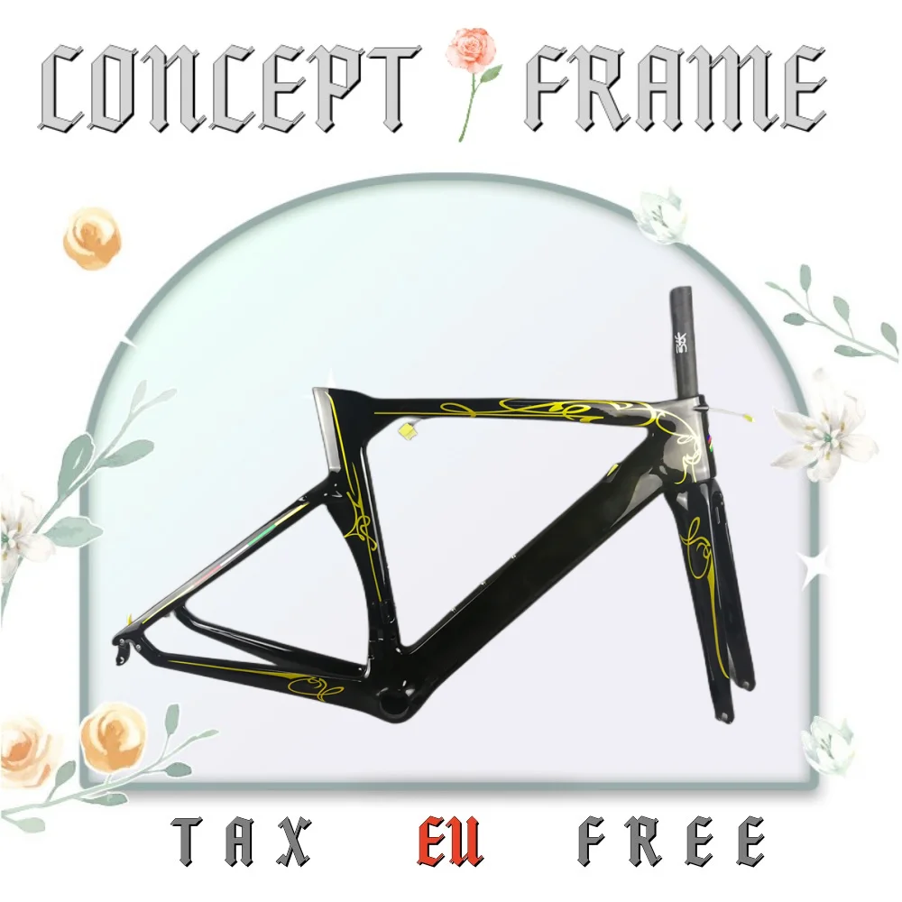 

T1000 UD Concept Road Carbon Frame Bicycle Customize Logo Rim/Disc Brake Road Bike Carbon Frames