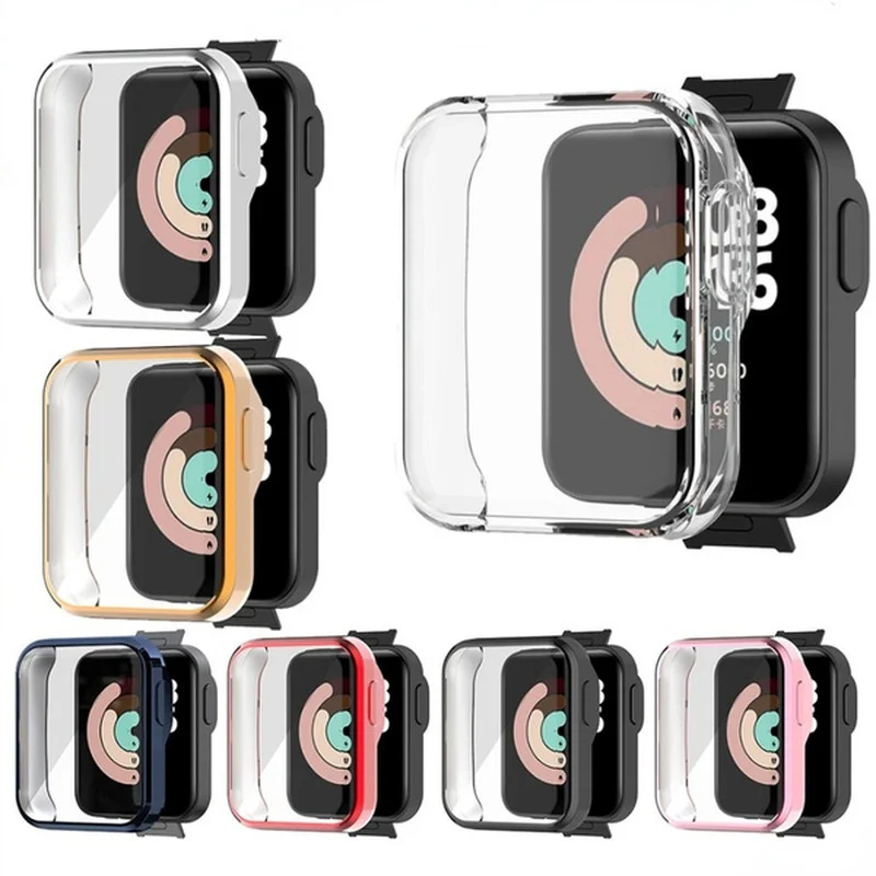

Full Protective Case Cover Shell for Xiaomi Mi Watch Lite / Redmi Smart Watch Accessories Frame Cases 360 TPU Screen Protective