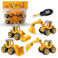 montessori education toy nut disassembly loading unloading engineering truck excavator bulldozer child screw creative tool car