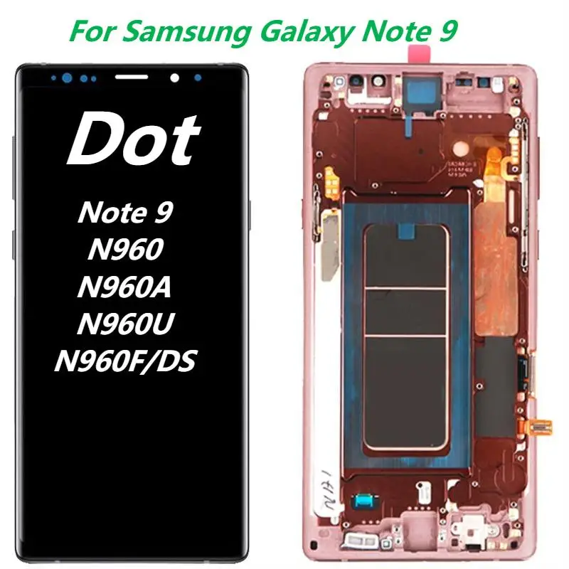 

Original AMOLED 6.4'' LCD For Samsung Galaxy Note 9 LCD Screen With Bezel SM-N960F N960U N960F/DS Display Touch Screen Assembly