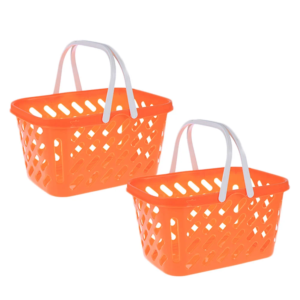 

Basket Shopping Kids Toy Grocery Play Baskets Mini Pretend Storagehandletoys Cart Organizereaster Portableminiature Fruit