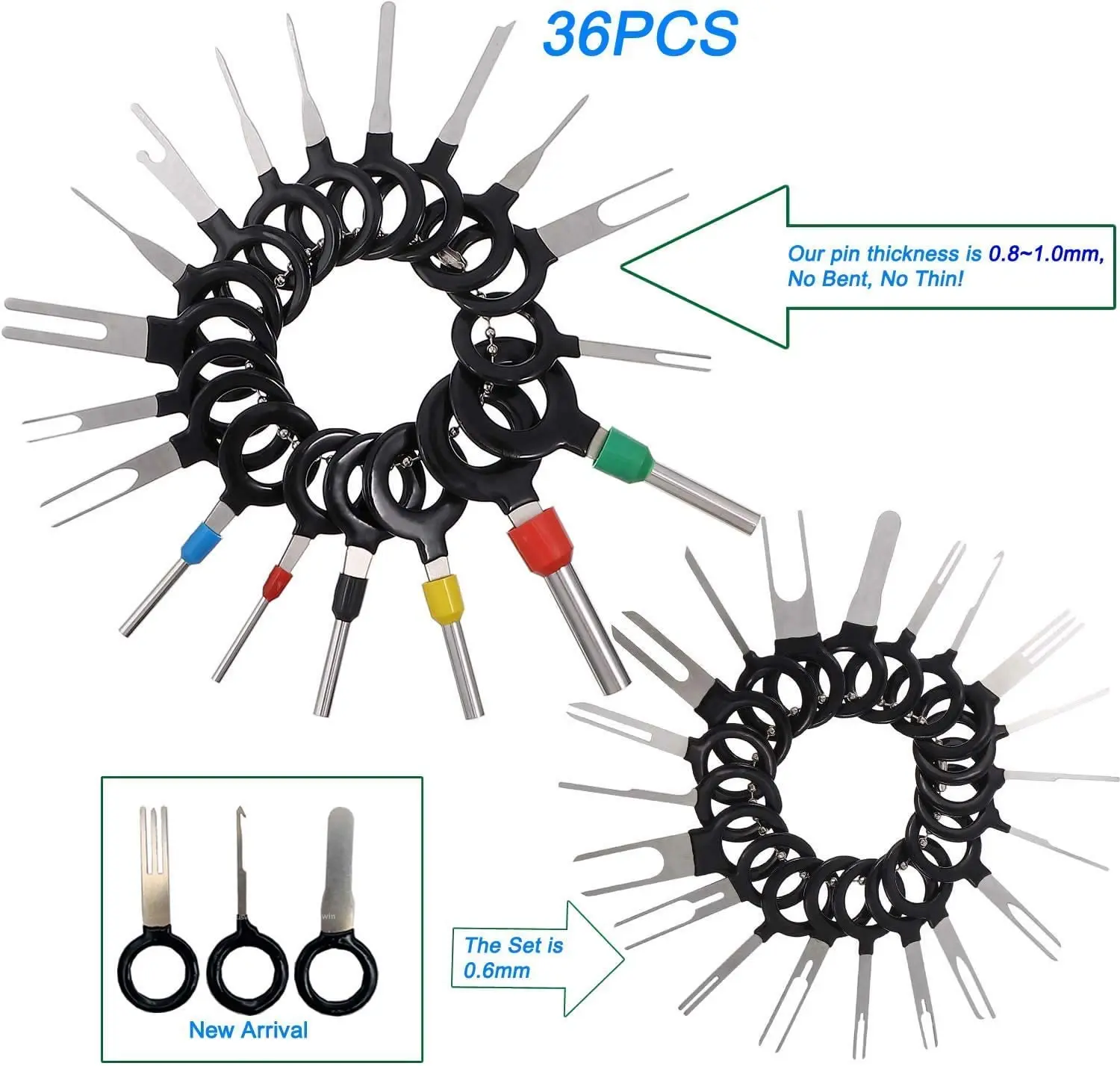 3/11/18/26/36/41pcs Car Terminal Removal Tool Wire Plug Connector Extractor Puller Release Pin Kit For CarPlug Repa |