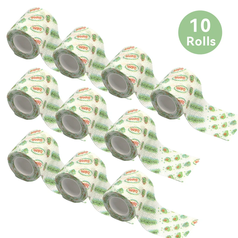 

2.5cm Sports Printed Elastic Black Adhesive Bandage Athletic Tape Colorful Self Adhesive Wrap Tape for Finger Joint Knee Pet